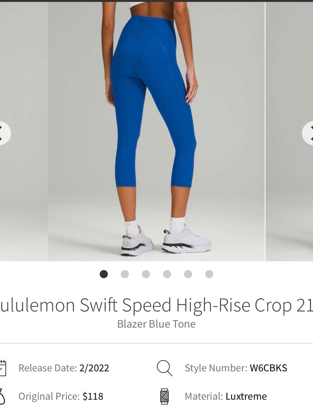 Lululemon Swift Speed High-Rise Crop Leggings - Blazer Blue Tone Sz 12